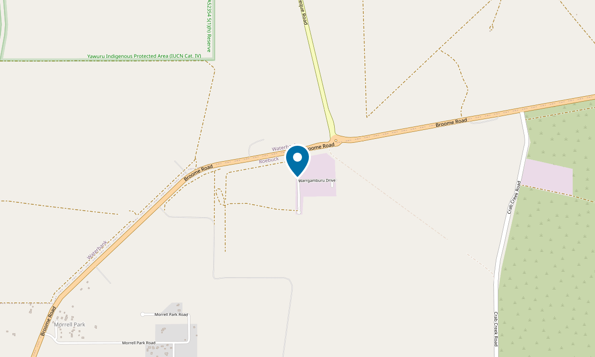 Street map showing the workshop at 33 Katsuyama Road in Broome Road Industrial Park, beside Broome Road. Opens Google Maps in a new tab.